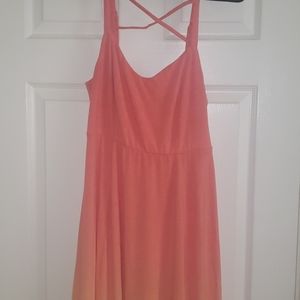 Super soft ombre coral maxi dress sixe0